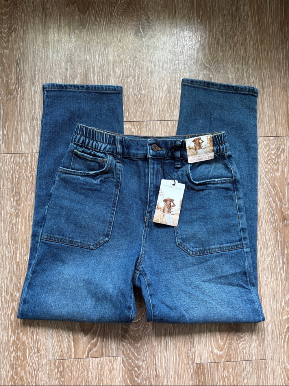 New! Sincerely Jules Utility Straight leg stretch jeans, size 3/26